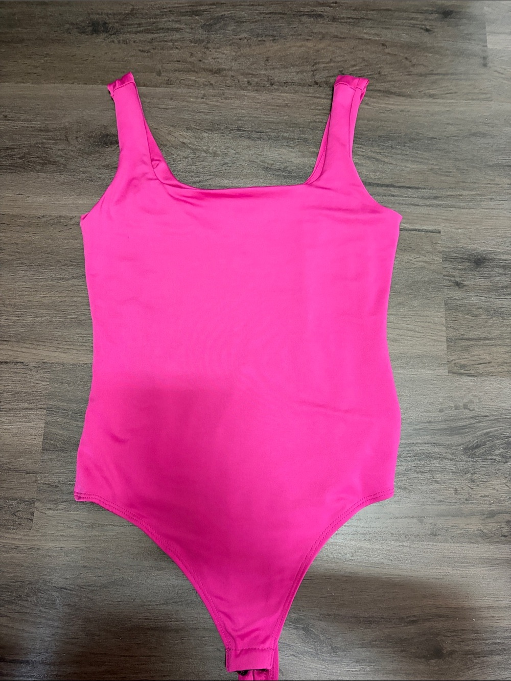 Hot Pink Square Neck Bodysuit